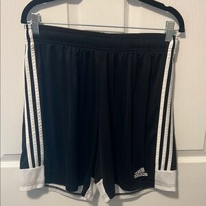Adidas Black Shorts with White Accents